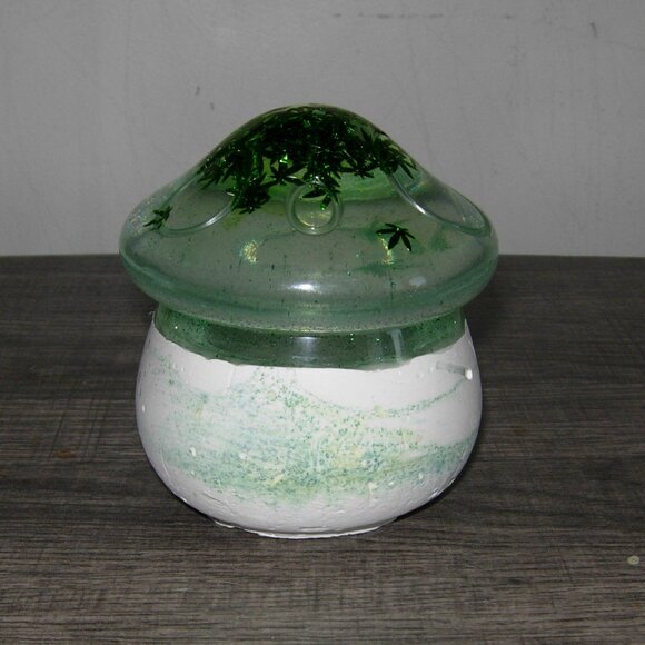 Handmade Mushroom Pot Leaf Stash Trinket Jewelry Box - Picture 1 of 5